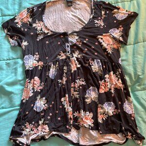 Torrid Floral Babydoll Top